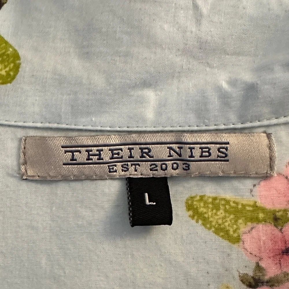 Their Nibs Floral Starfish Nautical 100% Cotton Button Down Pajama‎ Top Size L